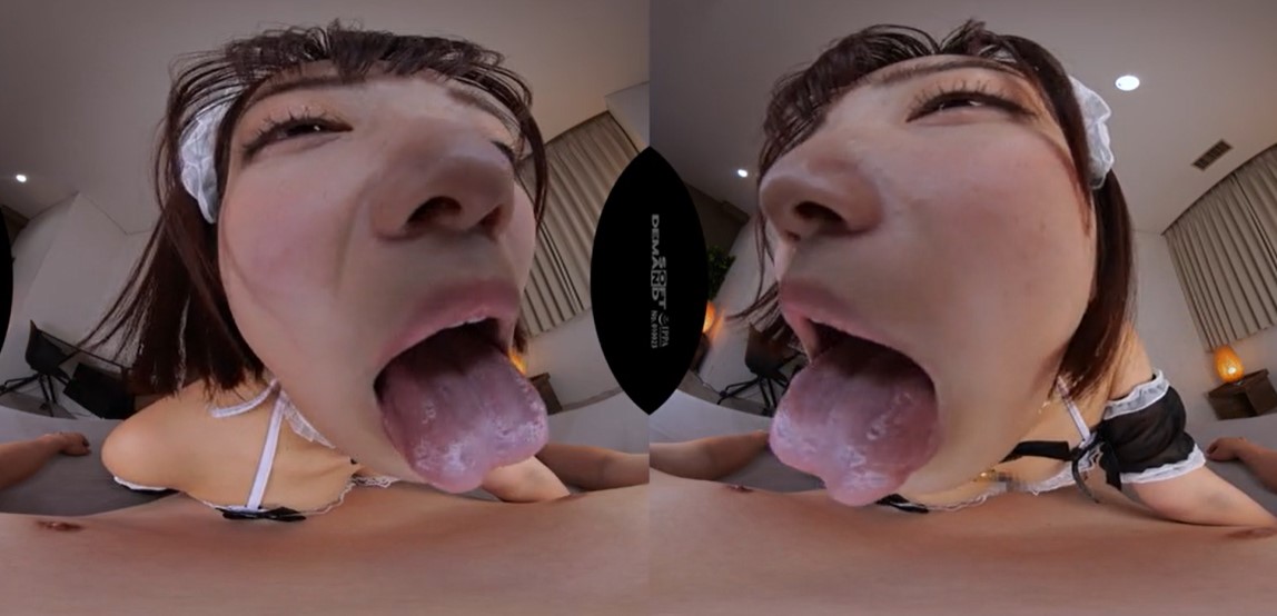 【VR顔舐めメイド】痴女がサラリーマンの全身をご奉仕ぺろぺろセックス!星乃莉子